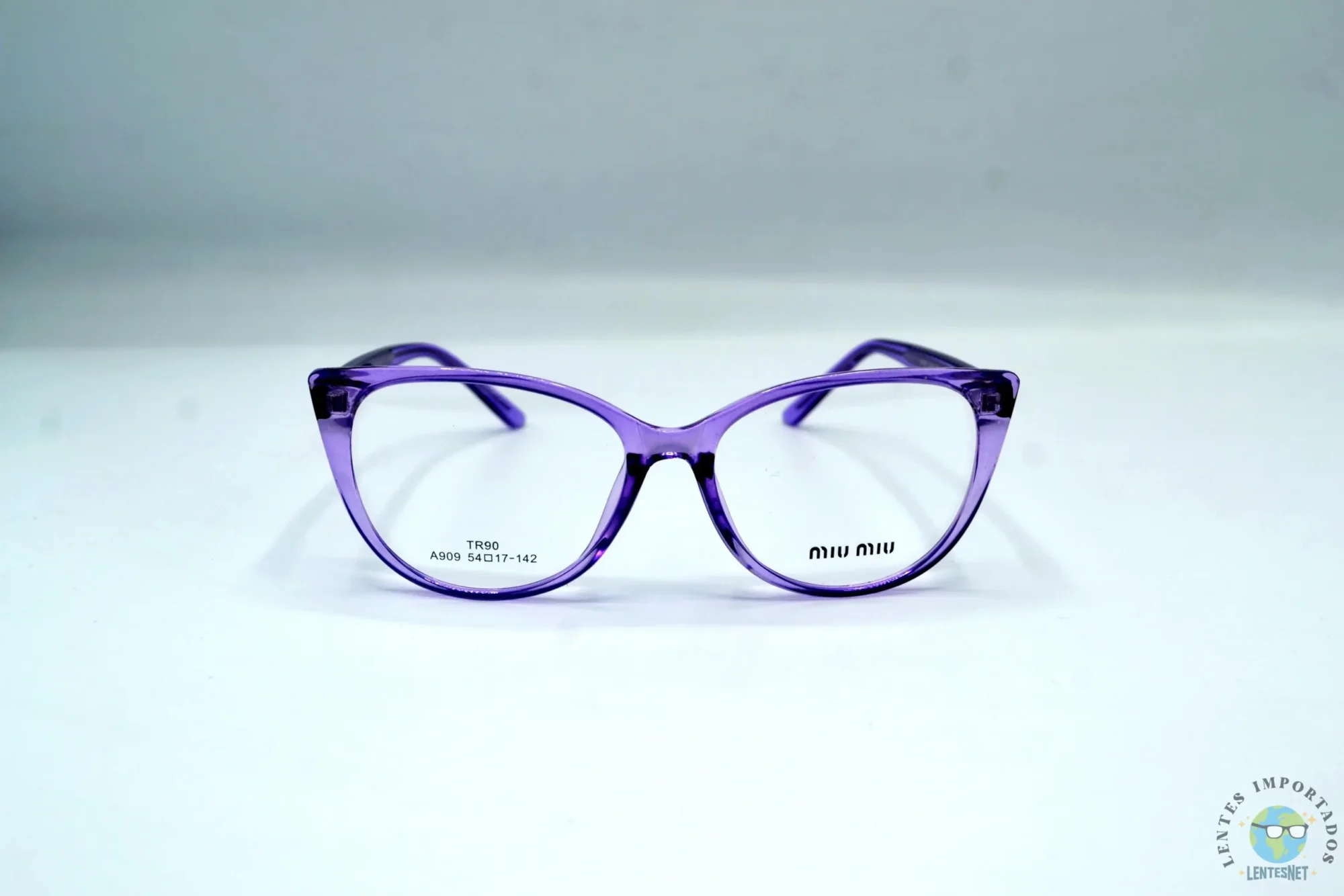 Miu Miu | Lentes Marca Miu Miu Color Morado Transparente A909 C3 | Modelo: Miu Miu A909 C3 Color: Morado Transparente